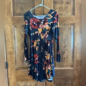 Himone Black with Floral Print Dress - Women's XS